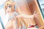  animated animated_gif apron ass bounce bouncing_breasts breasts censored cum elcia_harvence huge_breasts koikishi_purely_kiss naked_apron pov pov_ass saliva 