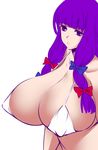  1girl breasts ginnyo huge_breasts large_breasts patchouli_knowledge pixiv_manga_sample purple_hair solo touhou white_background 