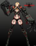  absurdres android armor blonde_hair breasts cherno_alpha highres large_breasts leotard long_hair pacific_rim panties personification red_eyes sigm@ solo thong underwear 
