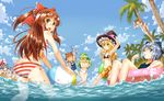  &gt;_&lt; :d ^_^ ass assisted_exposure ball beachball bikini bikini_top_removed blonde_hair blue_eyes blue_hair brown_eyes brown_hair chen cirno closed_eyes clothes_theft cloud covering covering_breasts danzero day food glasses green_hair hakurei_reimu hand_on_headwear hat innertube kirisame_marisa kochiya_sanae long_hair looking_back moriya_suwako multiple_girls ocean one_eye_closed open_mouth orange_sarong outdoors palm_tree partially_submerged popsicle print_sarong remilia_scarlet sarong short_hair side-tie_bikini sky smile striped striped_bikini striped_swimsuit swimsuit swimsuit_theft theft topless touhou tree water witch_hat yellow_eyes 