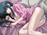  1girl bed black_hair game_cg hitomi_my_stepsister maejima_hitomi sleeping underwear 