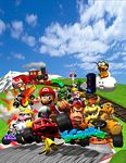  3d 90s banana_peel bowser car donkey_kong lakitu lowres luigi mario mario_(series) mario_kart mario_kart_64 motor_vehicle nintendo official_art princess_peach racing super_mario_bros. toad toad_(mario) train vehicle wario yoshi 