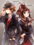  1girl bad_id bad_pixiv_id blue_eyes brown_eyes brown_hair cosplay crossed_arms hand_in_pocket hat namie-kun poke_ball pokemon pokemon_(game) pokemon_bw short_hair touko_(pokemon) touya_(pokemon) trench_coat veteran_(pokemon) veteran_(pokemon)_(cosplay) 