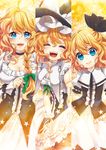  blonde_hair blue_eyes blush bow braid breasts choker cleavage closed_eyes curiosities_of_lotus_asia hair_ribbon hat hat_bow kirisame_marisa long_hair medium_breasts namisaki_yuka older open_mouth ribbon short_hair single_braid smile tears touhou witch_hat wrist_cuffs younger 