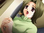  1girl game_cg hitomi_my_stepsister knife maejima_chihiro milf short_hair 