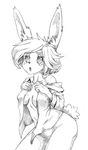  animal_ears bad_id bad_tumblr_id bottomless breasts bunny_ears bunny_tail doubutsu_no_mori freckles greyscale luna_(doubutsu_no_mori) medium_breasts monochrome naked_shirt no_pupils off_shoulder open_clothes open_shirt shirt short_hair solo tail whistle_frog 