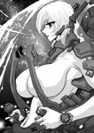  breasts large_breasts monochrome solo space vehicle watch yuri_ai 