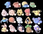  :d :q ayuboo azurill black_background blush_stickers bonsly castform caterpie chibi chingling cleffa commentary drifloon elekid english_commentary frown gen_1_pokemon gen_2_pokemon gen_3_pokemon gen_4_pokemon happiny horsea igglybuff magby mime_jr. no_humans omanyte open_mouth outline pichu pokemon pokemon_(creature) simple_background smile snorunt surskit tongue tongue_out trapinch vulpix 
