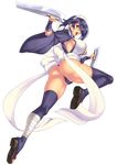  :o arm_guards ass bandages bangs black_hair black_legwear blade blue_eyes bow breasts cameltoe choker cleavage covered_nipples dual_wielding fighting_stance flipped_hair hair_between_eyes hair_ornament hairclip highres holding iroha_(samurai_spirits) jumping kneepits lace large_breasts leg_lift looking_at_viewer looking_back maid maid_headdress ninja panties partially_visible_vulva platform_footwear rokko samurai_spirits sandals sash short_hair shouting sideboob simple_background solo thick_thighs thighhighs thighs thong toeless_legwear underwear weapon white_background wide_sleeves 