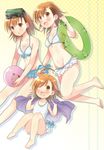  :d ;3 ;d ahoge ball beachball bikini brown_eyes brown_hair frog gekota head_mounted_display innertube last_order misaka_imouto misaka_mikoto multiple_girls one_eye_closed open_mouth papiko_(sogebusaretai) short_hair smile swimsuit to_aru_majutsu_no_index 