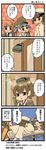  5girls akagi_(kantai_collection) arrow bow_(weapon) classroom_eraser comic door female_admiral_(kantai_collection) highres history japanese_clothes kaga_(kantai_collection) kantai_collection michishio_(kantai_collection) military military_uniform morinaga_ayami multiple_girls ooshio_(kantai_collection) translated uniform weapon 