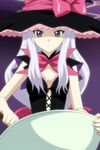  1girl cooking dress hat melty_(shining_hearts) sega shining_(series) shining_hearts white_hair witch witch_hat 