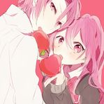  1girl apple bad_id bad_pixiv_id chidori_(@rom) food free! fruit matsuoka_gou matsuoka_rin red_eyes red_hair 