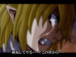  anime_coloring blonde_hair clenched_teeth close-up crying crying_with_eyes_open fake_screenshot green_eyes letterboxed mizuhashi_parsee neko_zukin parody pointy_ears profile shingeki_no_kyojin solo subtitled tears teeth touhou translated 