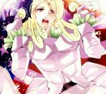  american_flag bad_id bad_pixiv_id blonde_hair curly_hair funny_valentine gloves jojo_no_kimyou_na_bouken long_hair male_focus milkamutea051 purple_eyes solo steel_ball_run 