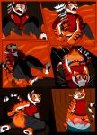 absurd_res anthro bottomless burning burnt_clothing butt butt_on_fire clothed clothing comic dreamworks exposed_butt felid female fire hi_res kung_fu_panda lava mammal master_tigress pain pantherine panties solo tail the-killer-wc tiger underwear uniform