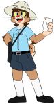 2017 4_fingers alpha_channel anthro arm_tuft belt_buckle biped black_belt black_clothing black_eyebrows black_eyelashes black_footwear black_mouth black_pupils black_shoes black_whiskers blue_bottomwear blue_clothing blue_dress_shirt blue_shirt blue_shorts blue_topwear bottomwear brown_hair brown_markings brown_spots brown_tuft cheek_tuft chokovit_(artist) clothed clothed_anthro clothed_male clothing colored countershade_face countershade_fur countershade_neck countershade_tail countershading delivery_(commerce) delivery_employee digital_drawing_(artwork) digital_media_(artwork) dress_shirt elbow_markings elbow_tuft eyebrow_through_hat eyebrows facial_tuft fangs felid feline fingers footwear front_view full-length_portrait fur gloves_(marking) grey_eyes hair hand_on_hip hat headgear headwear hi_res holding_letter holding_object knee_highs knee_socks legwear letter lynx mailbag male male_anthro mammal markings open_mouth open_smile pascal_wattson portrait postal_carrier postal_delivery pupils red_nose red_tongue scut_tail shirt short_tail shorts simple_background smile socks solo spots spotted_arms spotted_body spotted_cheeks spotted_fur spotted_markings spotted_tail standing tail tail_markings tan_body tan_countershading tan_fur tan_markings tan_tail tan_tuft teeth three-quarter_view tongue topwear translucent transparent_background tuft whiskers white_clothing white_footwear white_hat white_headwear white_socks yellow_sclera
