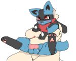 animated anthro balls bandanna blinking blue_body blue_fur bodily_fluids digital_media_(artwork) drooling duo ears_down fur generation_4_pokemon genitals held_by_wrists holding_(disambiguation) human human_on_anthro interspecies kerchief lucario luftydays male male/male mammal masturbation nintendo penis pivoted_ears pixel_(artwork) pixel_animation pokemon pokemon_(species) red_eyes saliva sitting_on_another spikes tail tail_motion tailwag