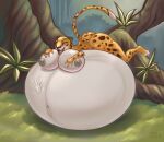 anthro big_breasts breasts butt dollylolly felid female forest hi_res hyper hyper_pregnancy leopard mammal nipples nude open_mouth pantherine plant pregnant sabor smile spots tarzan_(disney) teeth tongue tree