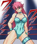  blue_leotard breasts cleavage large_breasts leotard long_hair mighty_yukiko pink_hair purple_eyes smile solo taroimo_(00120014) wrestle_angels wrestle_angels_survivor wrestling_outfit wrestling_ring wristband 