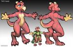 animal_humanoid anthro blue_eyes cape casual_nudity clawed_fingers claws cloak clothing dragon dragon_humanoid female heavyrivet horn humanoid jagged_mouth kobold model_sheet scalie solo spats_(footwear) t-pose tail tik_tik toe_claws