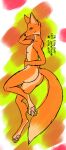 absurd_res animal_legs anthro canid canine female fox green_eyes hi_res justelliscub mammal simple_background solo