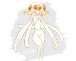 anthro big_breasts breasts featureless_breasts featureless_crotch featureless_feet feet female generation_7_pokemon grey_background hi_res latiar navel nihilego nintendo obscured_eyes pokemon pokemon_(species) simple_background solo tentacles thick_thighs translucent translucent_body ultra_beast white_background white_body wide_hips