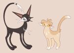 ambiguous_gender black_body black_fur domestic_cat duo fan_character felid feline felis feral fur labbit1337 mammal model_sheet tan_body tan_fur warriors_(cats)