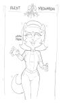 2023 4_fingers accessory agent_meow_meow anthro belt belt_buckle bent_arm big_breasts big_eyes biped black_and_white black_text bottomwear breasts character_name christmas clothed clothed_anthro clothed_female clothing dbaru derp_eyes digital_drawing_(artwork) digital_media_(artwork) domestic_cat ear_twitch eyelashes eyelids fangs felid feline felis female female_anthro fingers front_view fully_clothed fully_clothed_anthro fully_clothed_female hair hair_accessory hairband hi_res holidays mammal mistletoe monochrome motion_lines motion_outline nickelodeon open_mouth open_smile pants plant portrait prick_ears short_hair sketch smile smiling_at_viewer solo standing sweater t.u.f.f._puppy tail tail_motion tailwag teeth text three-quarter_portrait tongue topwear turtleneck