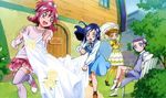  :d absurdres aida_mana bench blue_eyes blue_hair braid crossed_legs dokidoki!_precure double_bun dress flower grass half_updo highres hishikawa_rikka house kenzaki_makoto long_hair multiple_girls official_art open_mouth orange_eyes orange_hair pantyhose parasol pink_eyes pink_hair precure purple_eyes purple_hair rose running short_hair sitting smile standing thighhighs tree ueno_ken umbrella white_dress yellow_flower yellow_rose yotsuba_alice zettai_ryouiki 