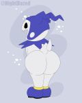 animated butt clothing footwear hat headgear headwear hi_res jack_frost_(rotg) male nightdazed presenting presenting_hindquarters shaking_butt shoes snow white_body