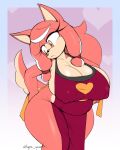 &lt;3 anthro apron apron_only big_breasts breasts canid canine cleavage clothed clothing conductor&#039;s_wife_(sonic) female hi_res huge_breasts kappa_spark mammal mature_female nipple_outline solo the_murder_of_sonic_the_hedgehog thick_thighs wide_hips
