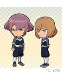  alpha_(inazuma_eleven) brown_hair chibi einamu full_body inazuma_eleven_(series) inazuma_eleven_go inazuma_eleven_go_chrono_stone male_focus mizuhara_aki multiple_boys protocol_omega standing 