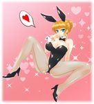  animal_ears beatrice blonde_hair blue_eyes bow bowtie bunny_ears bunnysuit detached_collar fishnet_pantyhose fishnets hair_bun heart md5_mismatch pantyhose solo sousui_hani spoken_heart spread_legs umineko_no_naku_koro_ni wrist_cuffs 