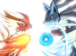  battle battle_aura blaziken energy_ball lucario mega_evolution_(pokemon) mega_pokemon pokemon pokemon_(game) pokemon_xy 