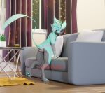 3d_(artwork) anthro avali avian blender_(software) butt clothed clothing digital_media_(artwork) feet girly hi_res kita&#039;vali male panties presenting presenting_hindquarters snowie1_(artist) solo teasing underwear