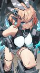  1girl aqua_eyes bare_shoulders breasts commission cosmic_break hata4564 highres large_breasts looking_at_viewer mecha_musume mechanical_arms orange_hair panties short_hair silva_(cosmic_break) skeb_commission solo underwear white_panties 