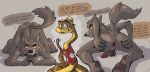 anthro anus balls butt canid canine canis dreamworks genitals hi_res looking_back male male/male mammal mr._snake_(the_bad_guys) mr._wolf_(the_bad_guys) penis presenting presenting_hindquarters reptile scalie snake sonicinmind the_bad_guys wolf