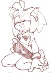 amy_rose anthro blaxt03 boots bracelet clothed clothing clothing_lift dress dress_lift eulipotyphlan eyes_closed female footwear hedgehog hi_res jewelry kneeling mammal navel sega sketch smile solo sonic_the_hedgehog_(series)