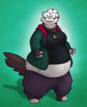 anthro big_glasses breasts clothing domestic_ferret eyewear female fluffy glasses hoodie mammal midriff mustelid musteline pudding_(themuffinly) slightly_chubby solo themuffinly topwear true_musteline weasel