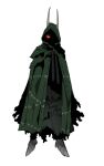  1other absurdres circle cloak faceless full_body glowing glowing_eye green_cloak highres hood hood_up hooded_cloak horns horns_through_headwear isaacchief300 long_horns original red_eyes sabaton shaded_face simple_background solo standing torn_clothes white_background x 