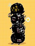  ? ?? big_bird_(project_moon) birdcage cage extra_teeth fire holding holding_cage lantern lobotomy_corporation mask mountain_of_smiling_bodies no_humans open_mouth plaid plaid_background project_moon simple_background speech_bubble wakame_031412 yellow_background 