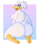 anatid anseriform anthro avian bedroom_eyes big_butt bird boolishclara breasts butt daisy_duck disney duck feet female hi_res narrowed_eyes pinup pose seductive thick_thighs