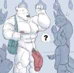 absurd_res anthro balls bear big_penis canid canine citrusification genitals hi_res male mammal nude penis polar_bear public public_nudity public_transportation ursine