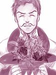  bad_id bad_pixiv_id bouquet facial_hair flower hat jojo_no_kimyou_na_bouken male_focus miyabi_(run) monochrome mustache phantom_blood solo top_hat will_anthonio_zeppeli 