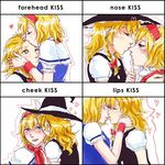  2girls alice_margatroid arm_warmers blonde_hair blue_eyes blush braid capelet english forehead_kiss hat heart incipient_kiss kirisame_marisa kiss maarika meme multiple_girls nose_kiss side_braid touhou witch_hat wrist_cuffs yellow_eyes yuri 