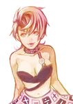  chounorin jojo_no_kimyou_na_bouken midriff pink_hair red_eyes short_hair solo trish_una vento_aureo 