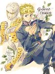  blonde_hair blue_eyes braid bug flower giorno_giovanna gold_experience insect jojo_no_kimyou_na_bouken ladybug multiple_boys omi_(tyx77pb_r2) stand_(jojo) 