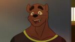 animated anthro blinking border brown_body clothed clothing fangs finally_faded gesture hi_res looking_back male mammal muscular muscular_anthro muscular_male mustelid otter raul_(finally_faded) shirt showing_teeth simple_background smile solo standing teeth topwear whiskers white_border youtube
