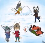 anthro arctic_fox arctica_(vixen_logic) beverage black_body black_fur black_nose blue_bottomwear blue_clothing blue_coat blue_eyes blue_pants blue_topwear boots bottomwear breasts brown_body brown_bottomwear brown_clothing brown_coat brown_fur brown_hair brown_markings brown_pants brown_topwear canid canine cheek_tuft chibi clothed clothing coat colored day digital_media_(artwork) dipstick_ears dipstick_hair dipstick_tail ear_piercing facial_tuft falling female fennec ferra_(vixen_logic) footwear fox foxboy83 freezing fully_clothed fur gloves_(marking) green_clothing green_hat green_headwear green_sweater green_topwear grey_body grey_boots grey_bottomwear grey_clothing grey_footwear grey_fur grey_hair grey_pants group hair hat headgear headwear hidden holding_mug holding_object leg_markings long_hair mammal marble_(vixen_logic) marble_fox markings mug multicolored_ears one_eye_closed orange_eyes outside pants piercing pink_bottomwear pink_clothing pink_pants ponytail red_(vixen_logic) red_body red_clothing red_coat red_fox red_fur red_hair red_scarf red_topwear scarf short_hair silver_(vixen_logic) silver_fox simple_background snow snowball socks_(marking) sweater tail tail_markings tea tibetan_sand_fox tied_hair tootaloo topwear tuft vixen_logic white_body white_clothing white_eyes white_fur white_hair white_sweater white_topwear wink yellow_clothing yellow_eyes yellow_sweater yellow_topwear zerda_(vixen_logic)